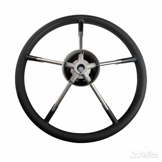 Рулевое колесо черный обод, стальные спицы, диаметр 340 мм (упаковка из 5 шт.) AAA 73053-01 pkg 5