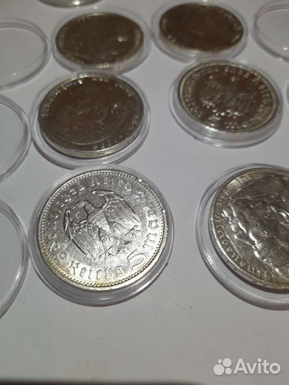 5 марок 1935, 1936 Серебро. Вес 13.88 900проба