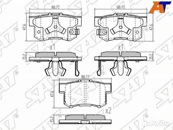 Колодки тормозные задние honda inspire