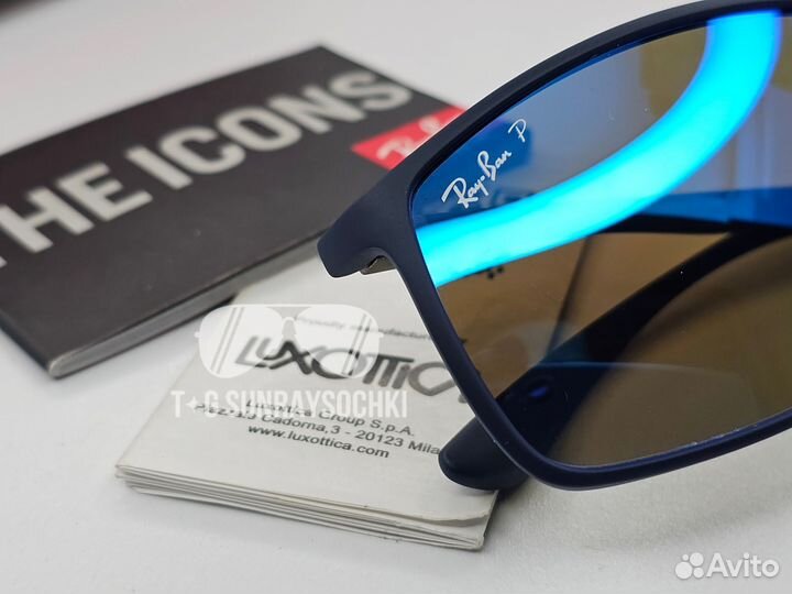 Очки Ray Ban 4179 Liteforce Голубые Зеркальные