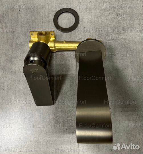 Встраиваемый смеситель для раковины графитовый