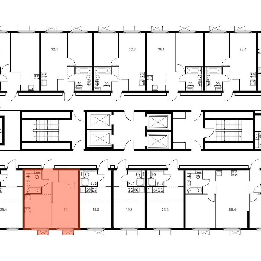 1-к. квартира, 34 м², 18/33 эт.