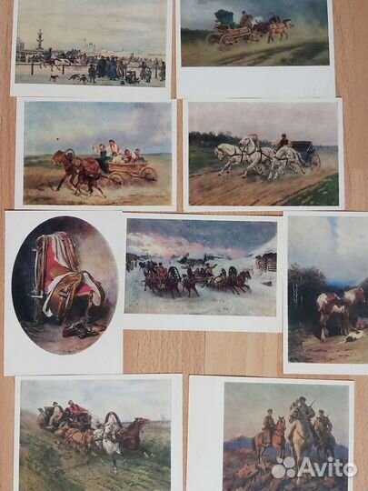 Открытки с лошадьми СССР