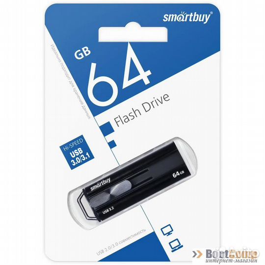 USB 3.0/3.1 Smartbuy 64GB Iron-2 Metal Black (SB06