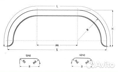 Крыло тандем оцинкованное R13