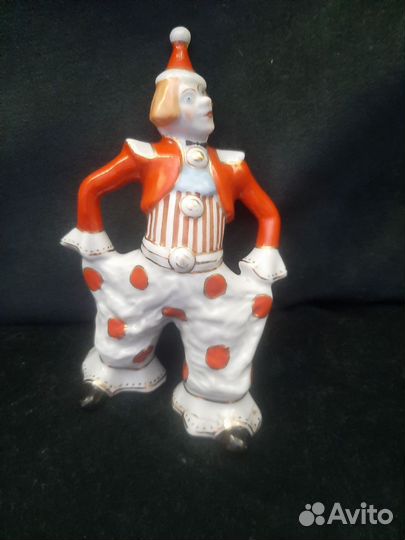 Фарфоровые статуэтки СССР клоун вирбилки дфз