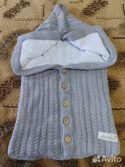 Конверт вязаный теплый