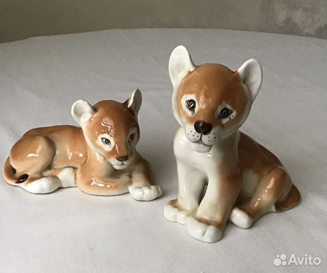Львята, фарфор, СССР, 60-е, лфз