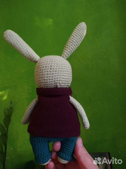 Вязаные игрушки зайцы, цена за двух
