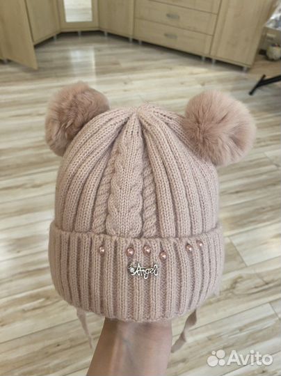Шапка утепленная для девочки 2 лет