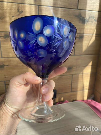 Ваза Кобольтовое стекло СССР