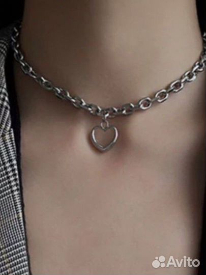 Цепочка с сердечком и серьги