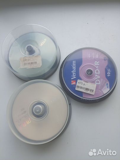 Диски чистые новые CD-R, DVD-R, DVD+R