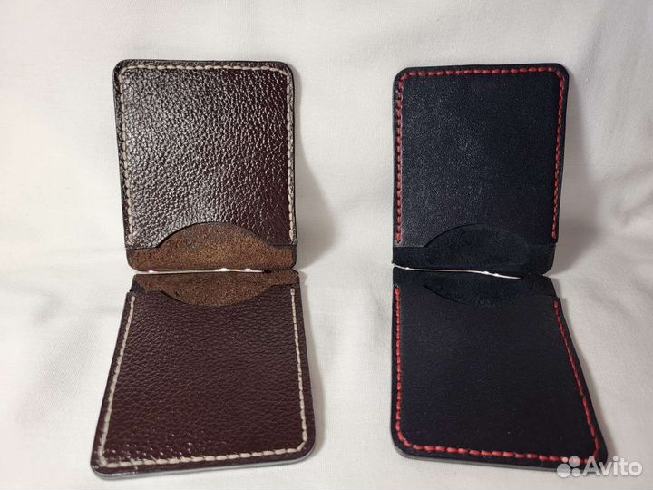 Зажим для денег из кожи, ручная работа