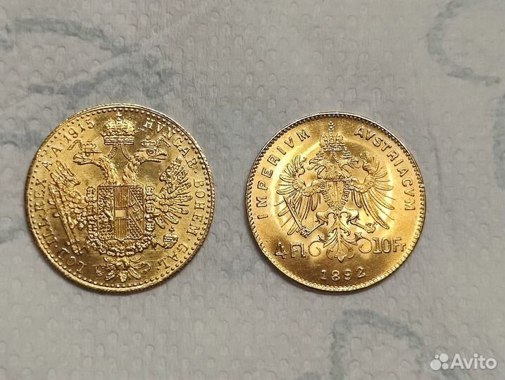 Монеты золотые дукаты Австрия