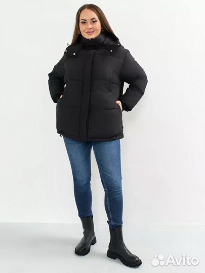 Куртка с капюшоном зимняя оверсайз 44,46 новая