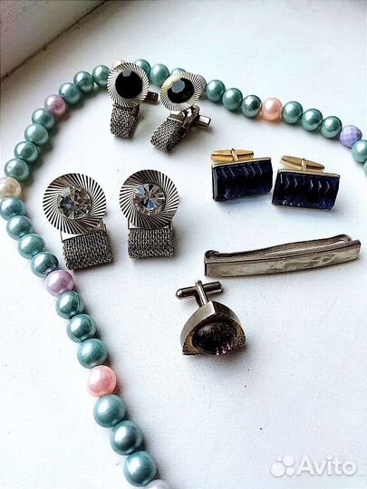 Запонки горный хрусталь СССР