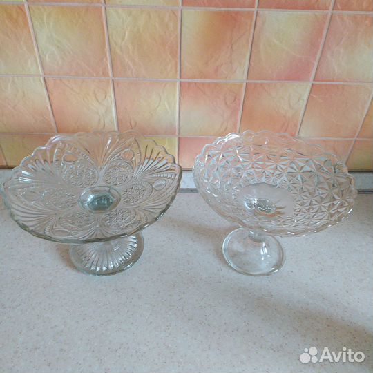 Ваза на ножке стекло СССР