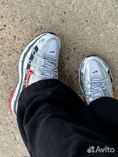 Кроссовки Nike p6000 silver - red sport