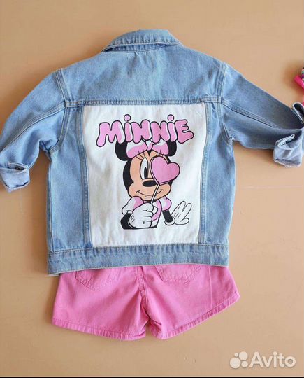 Джинсовка, шорты, футболка комплект на девочку 122