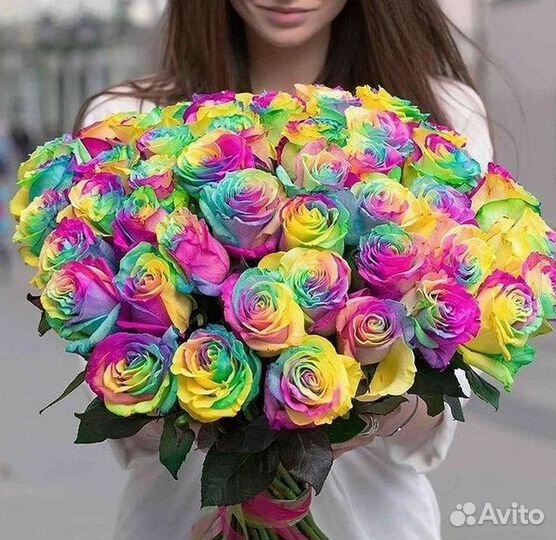 Радужные розы. Цветы Букеты с доставкой