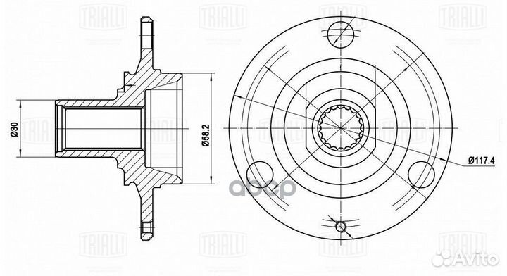 Ступица для а/м Лада 1111 (3 отверстия R12) (пе