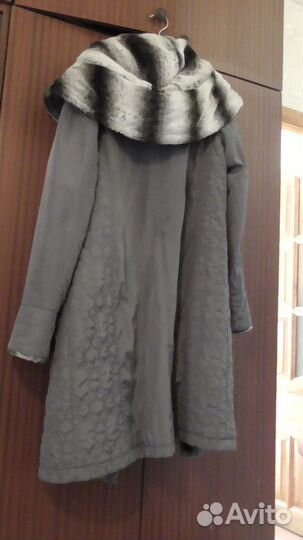 Пальто зимнее серое