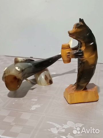Статуэтка медведь и Рыба СССР