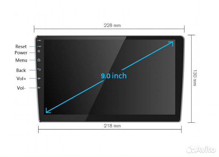 Android 11 9 дюймов 1/32GB магнитола 2 din