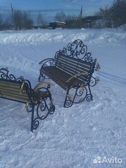 Скамейка садовая со столиком