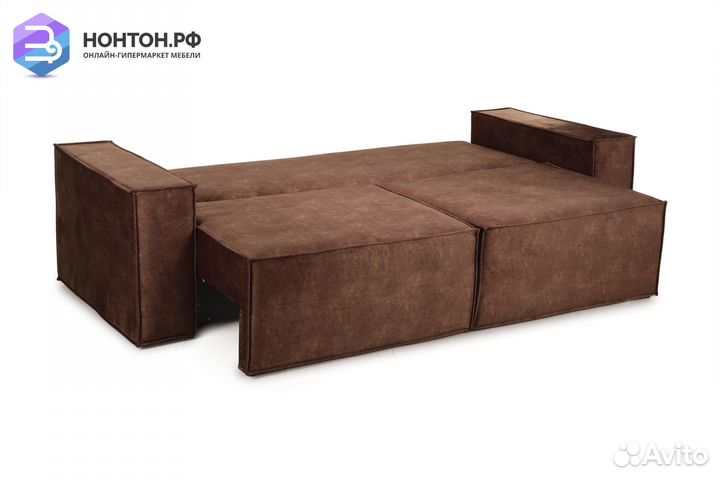 Диван еврокнижка Лофт коричневый