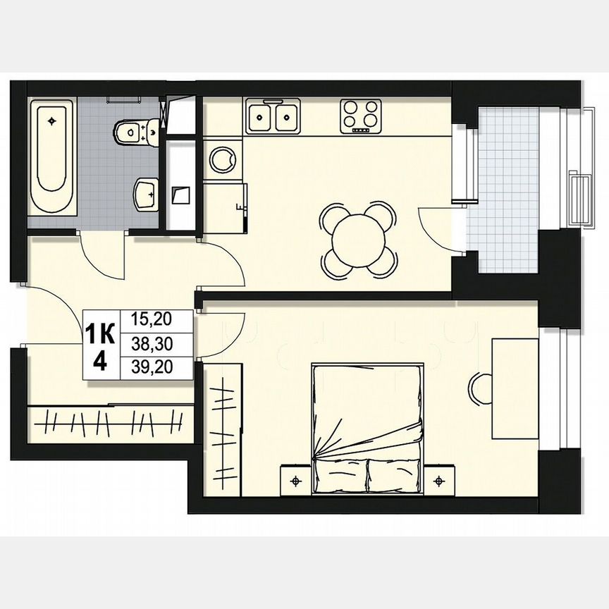 1-к. квартира, 38,3 м², 14/17 эт.