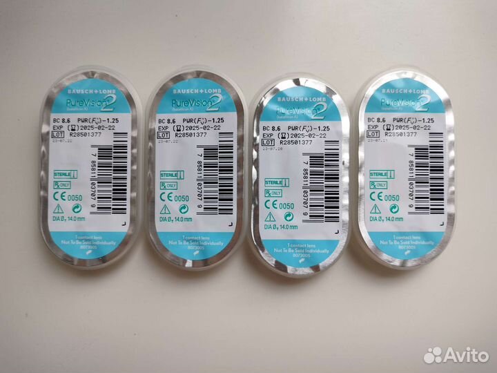 Линзы контактные PureVision2 -1,25