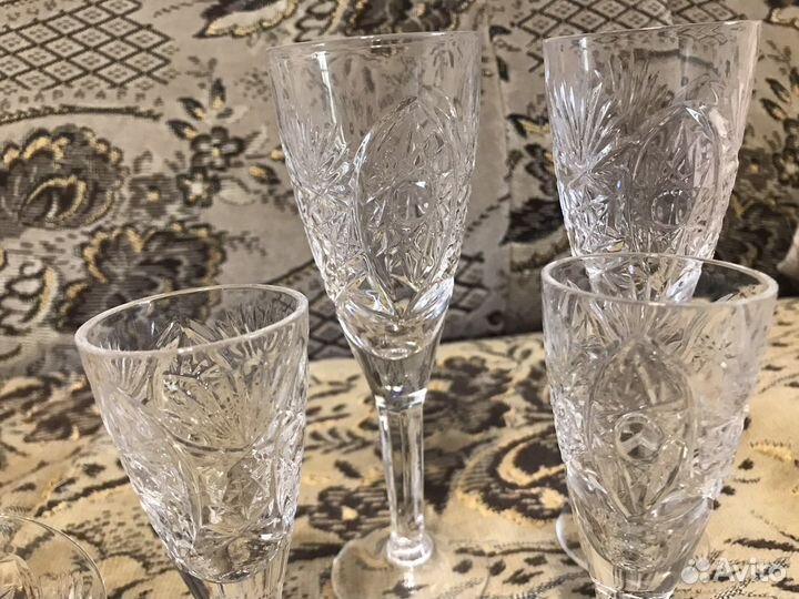 Хрустальные бокалы для шампанского СССР