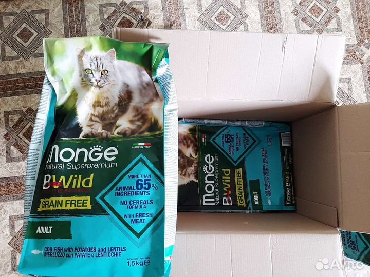 Корм для кошек. Обмен. Monge. 2шт