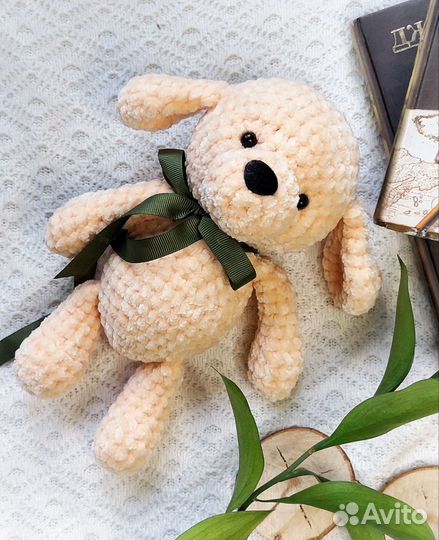 Вязаная игрушка собачка Тимошка