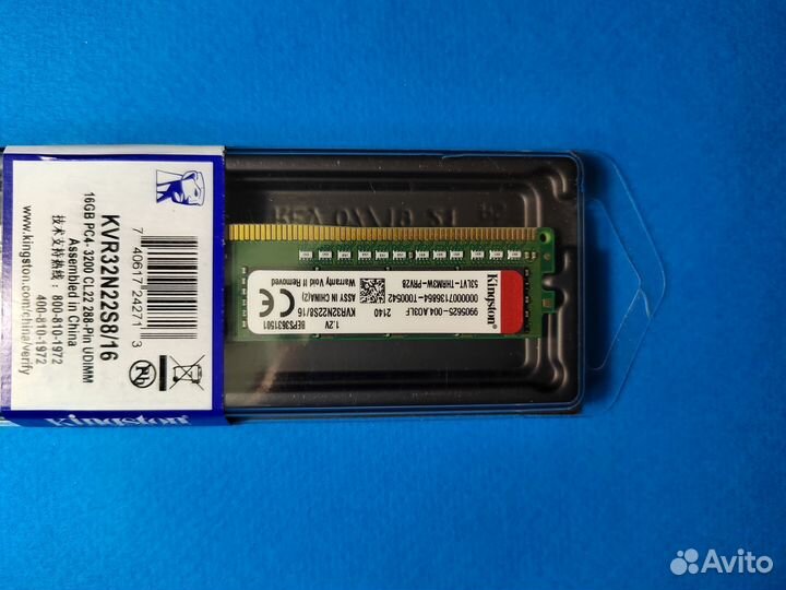 Kingston RAM DDR4 16GB 3200Mhz dimm. озу