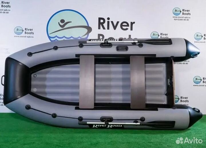Лодка пвх RiverBoats RB — 340 (нднд) Серо-Черная
