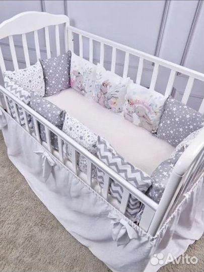 Бортики в детскую кроватку для девочки