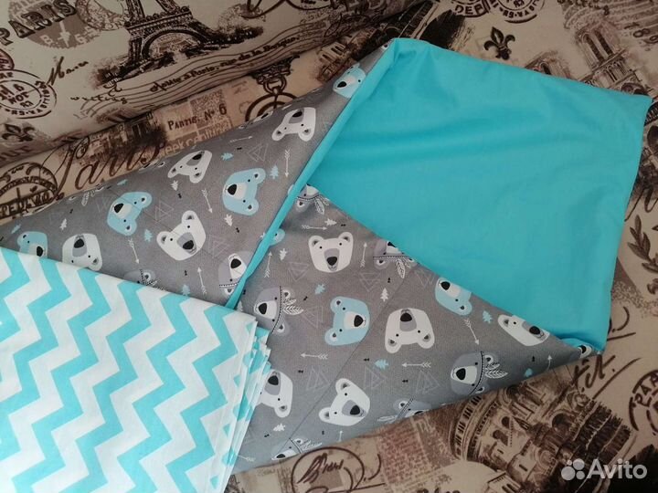 Бортики, одеялко, простынь(новые)