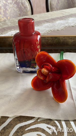 Ваза с цветами.Муранское стекло.Италия