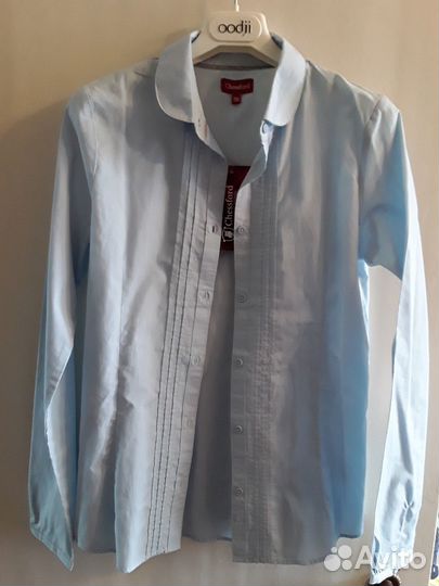 Блузка-рубашка для девочки школьная.158р.Новая