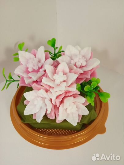 Мыло ручной работы, мини букеты в куполе