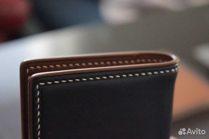 Кожаный мини кошелек ручной работы