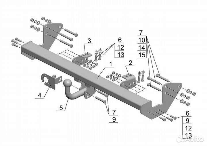 Фаркоп Mercedes Vito (Автос)