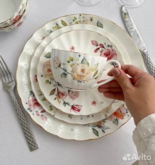 Lefard Времена Года чайный сервиз 6 персон фарфор