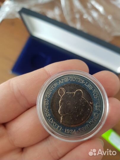 Андорра Животные биметал 1984 Набор монет 2 динера