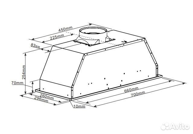 Встраиваемая вытяжка Maunfeld Crosby Light 70 (ino