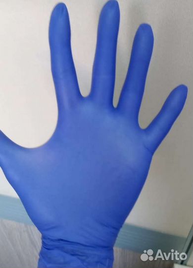 Перчатки нитрил синие