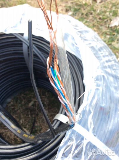 Кабель для интернета уличный с тросом